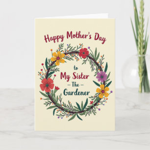 Cartão do Dia das Mães Floral Sister Gardener