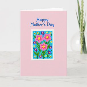 Cartão do Dia das Mães Floral Vibrante