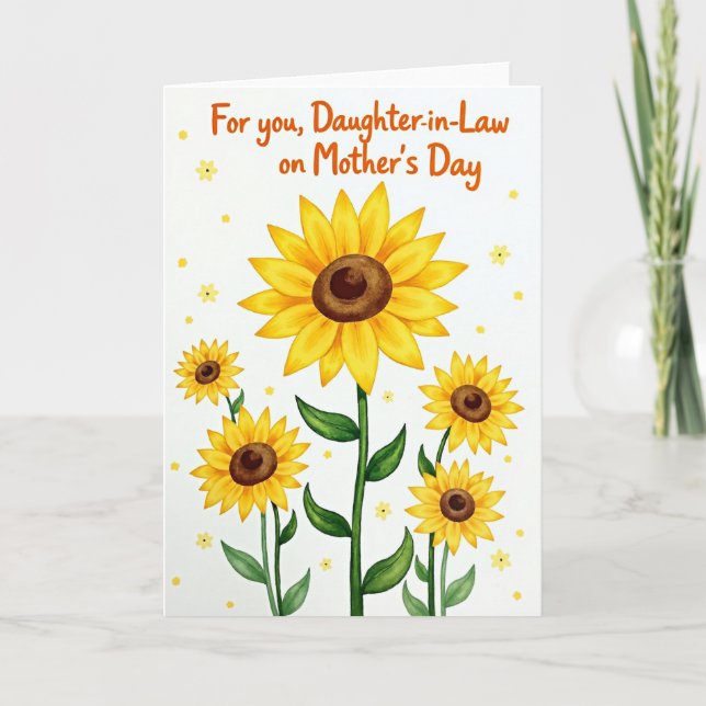 Cartão do Dia das Mães Flores ao Sol (Frente)
