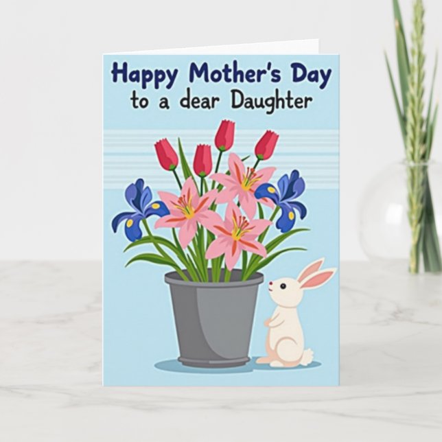 Cartão do Dia das Mães Flores Delicadas (Frente)