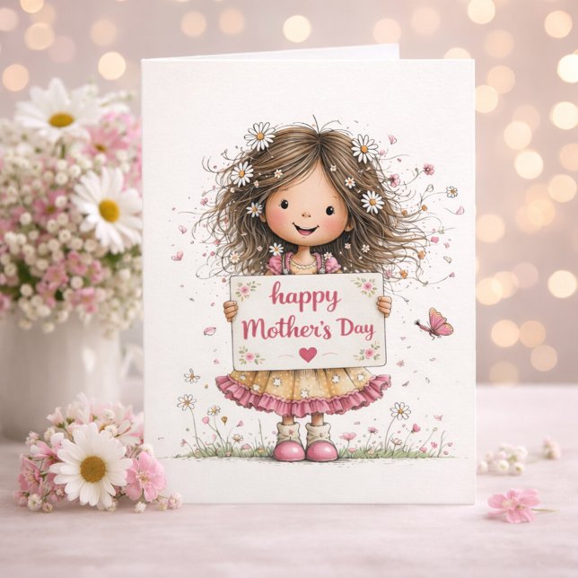 Cartão do Dia das Mães Flores Doces com Poema (Criador carregado)