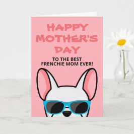 Cartão do Dia das Mães Frenchie Branco para Bulldo