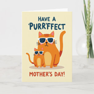 Cartão do Dia das Mães Gatas Queridas