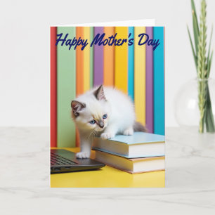 Cartão do Dia das Mães Gatinho Azure
