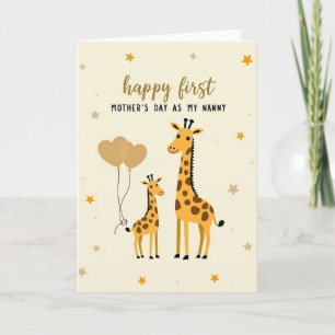 Cartão do Dia das Mães Girafa Amorosa