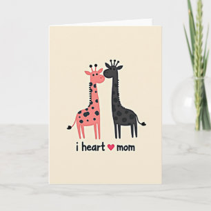 Cartão do Dia das Mães Giraffe Love
