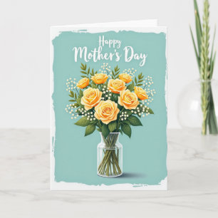 Cartão do Dia das Mães Golden Roses