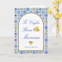 Cartão do Dia das Mães Italiano Mãe Eu Te Amo