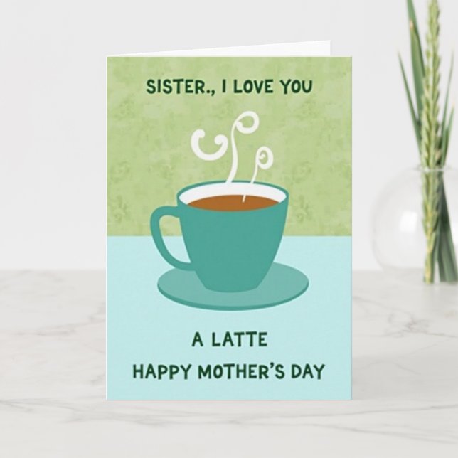 Cartão do Dia das Mães Latte Feliz (Frente)