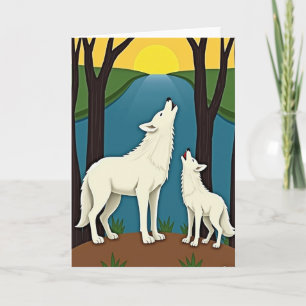 Cartão do Dia das Mães Lobos Brancos