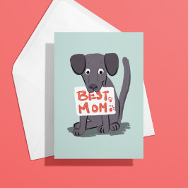 Cartão do Dia das Mães Mãe de Cachorro Cinza