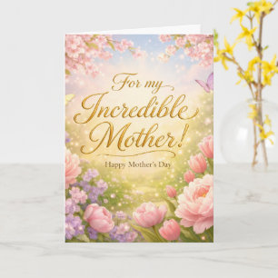 Cartão do Dia das Mães - Mãe Incrível Jardim de Pr