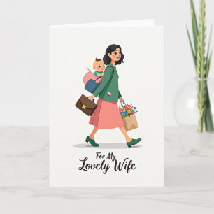 Cartão do Dia das Mães Moderno Floral para Mãe