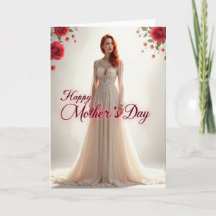 Cartão do Dia das Mães Mulher Elegante