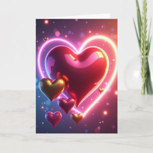 Cartão do Dia das Mães Neon de Coração Sincero