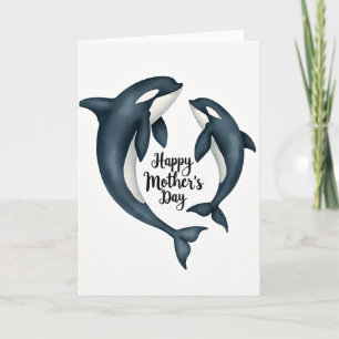 Cartão do Dia das Mães Oceânicas Coração