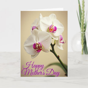 Cartão do Dia das Mães Orquídea Branca