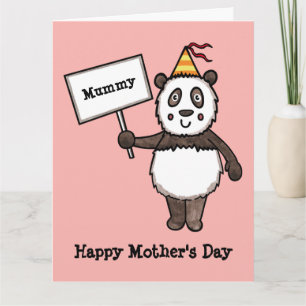 Cartão do Dia das Mães Panda Personalizado