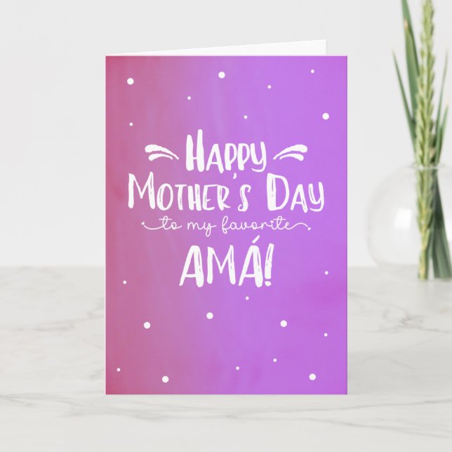 Cartão do Dia das Mães para a Amá (Frente)