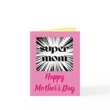 Cartão do Dia das Mães para a Mamã, Tema Super-Her