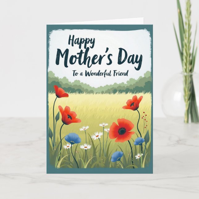 Cartão do Dia das Mães para Amiga Meadow (Frente)