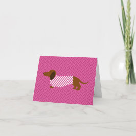 Cartão do Dia das Mães para Dachshund Rosa