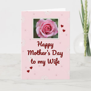 Cartão do Dia das Mães para Esposa Rosada