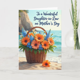 Cartão do Dia das Mães para Filha à Beira-Mar