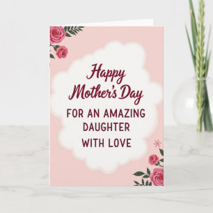 Cartão do Dia das Mães para Filha Incrível