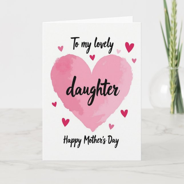 Cartão do Dia das Mães para Filha Querida (Frente)