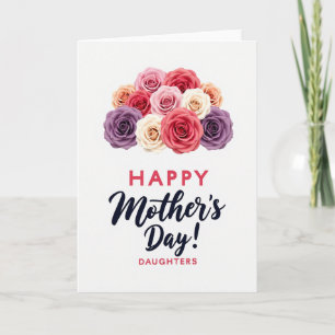Cartão do Dia das Mães para Filhas Florais