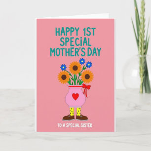 Cartão do Dia das Mães para Irmã Floral
