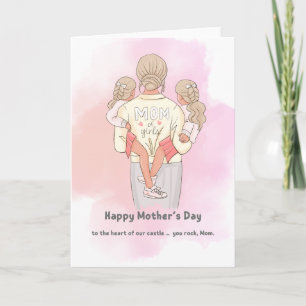 Cartão do Dia das Mães para Mãe de Meninas – Aquar