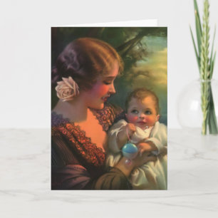Cartão do Dia das Mães para Mãe e Bebê