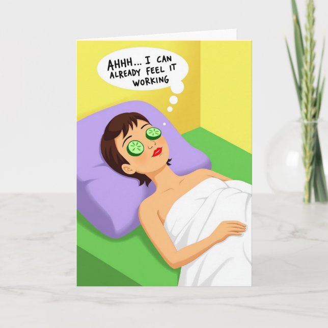 Cartão do Dia das Mães para Mulher Relaxada (Frente)