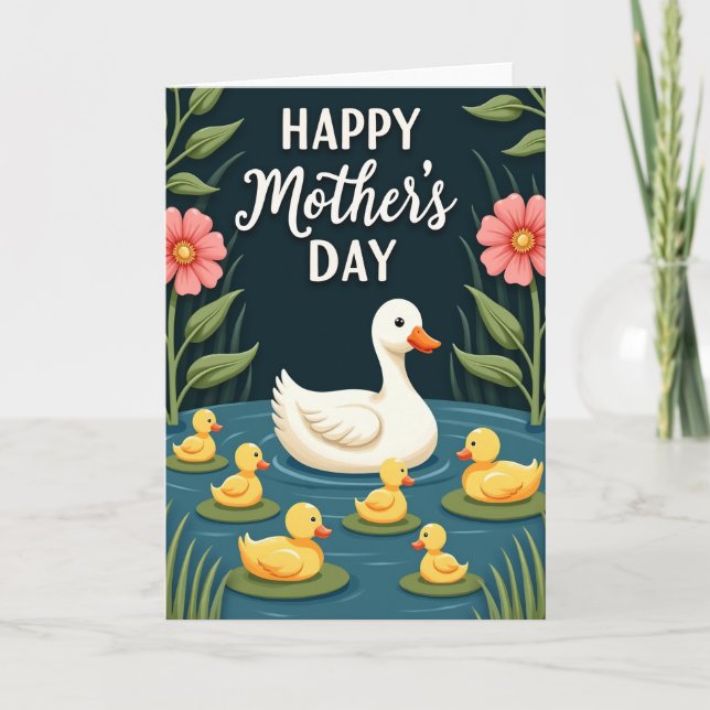 Cartão do Dia das Mães Patinho Querido (Frente)