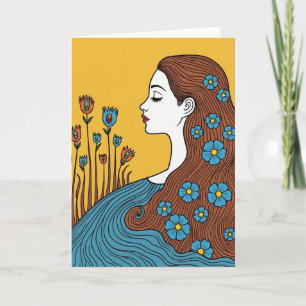 Cartão do Dia das Mães Perfil Floral