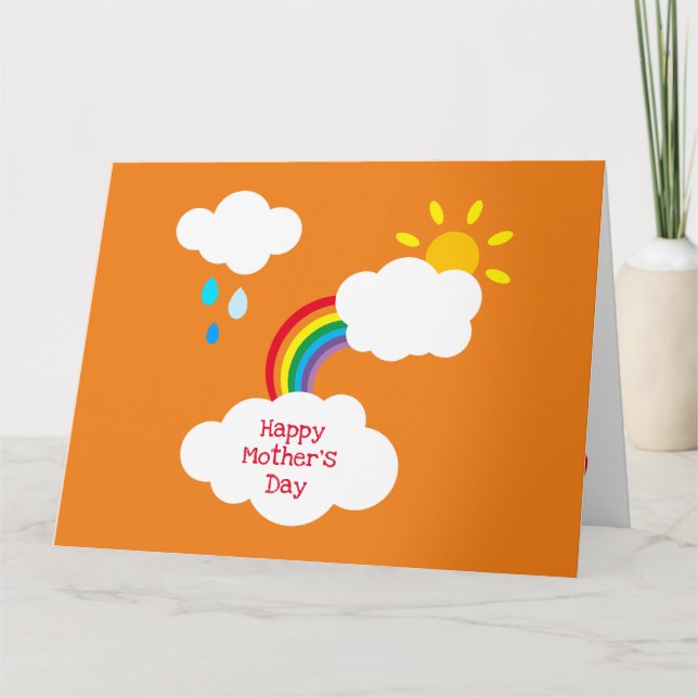 Cartão do Dia das Mães Personalizado Arco-íris Tem (Frente)