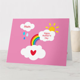 Cartão do Dia das Mães Personalizado Tempo Arco-ír