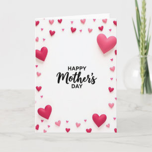 Cartão do Dia das Mães Pink Hearts