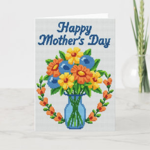 Cartão do Dia das Mães Pixelado