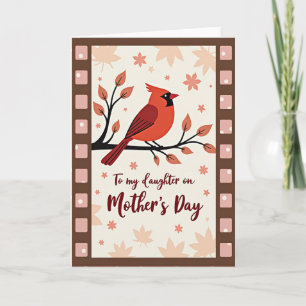 Cartão do Dia das Mães Retro Bird