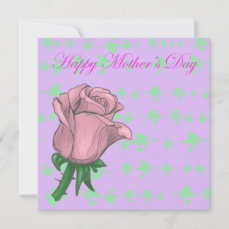 Cartão do Dia das Mães Rosa