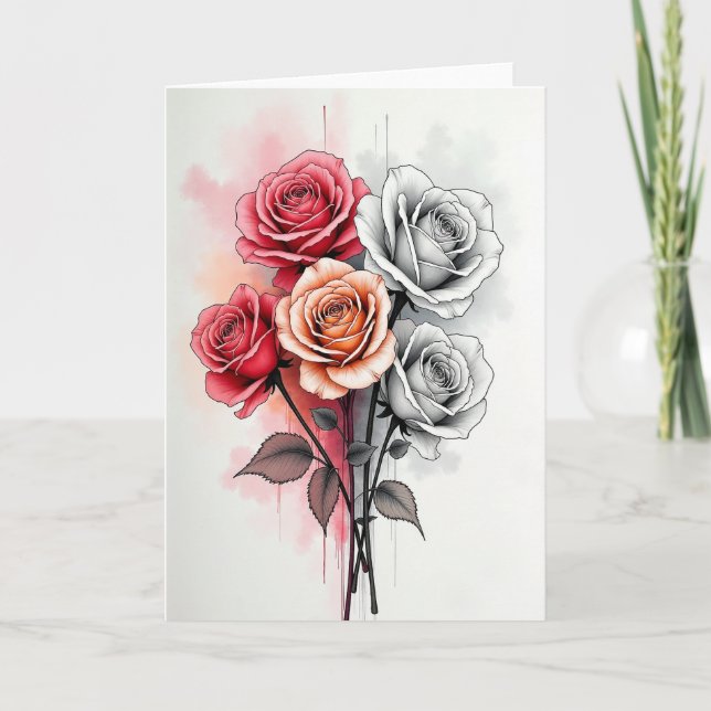 Cartão do Dia das Mães Rosa Vibrante (Frente)
