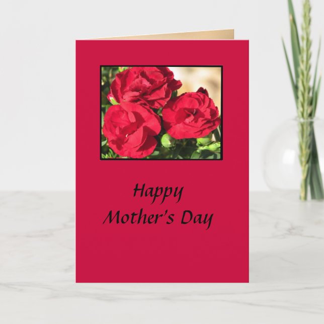 Cartão do Dia das Mães Rosas (Frente)