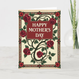 Cartão do Dia das Mães Rosas de Veludo