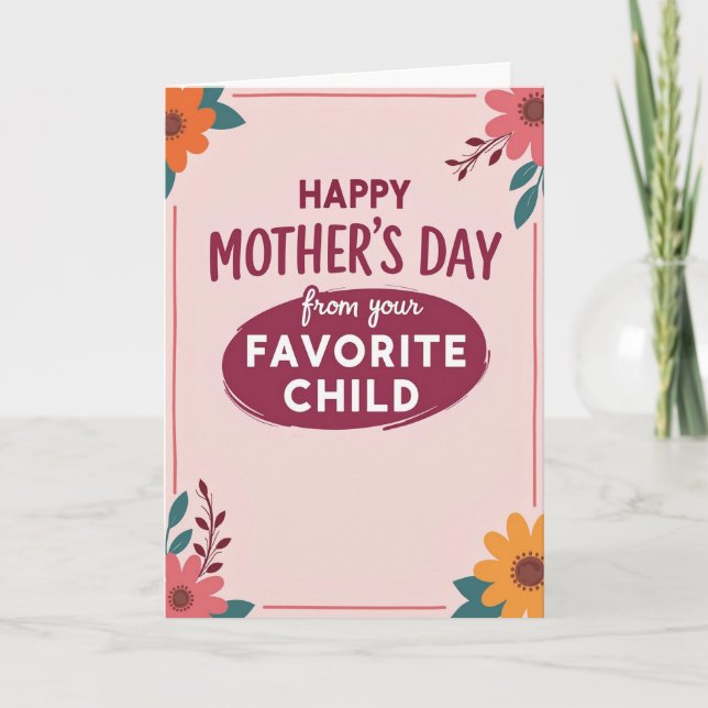 Cartão do Dia das Mães Rubor Feliz (Frente)