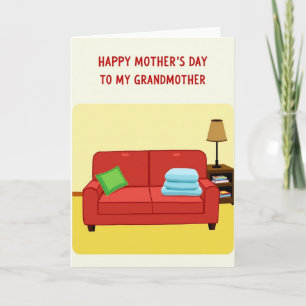 Cartão do Dia das Mães Sofá Carmesim