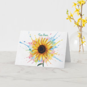 Cartão do Dia das Mães Sunflower Splash Art