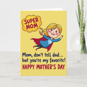 Cartão do Dia das Mães Super Mãe